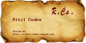 Ritzl Csaba névjegykártya